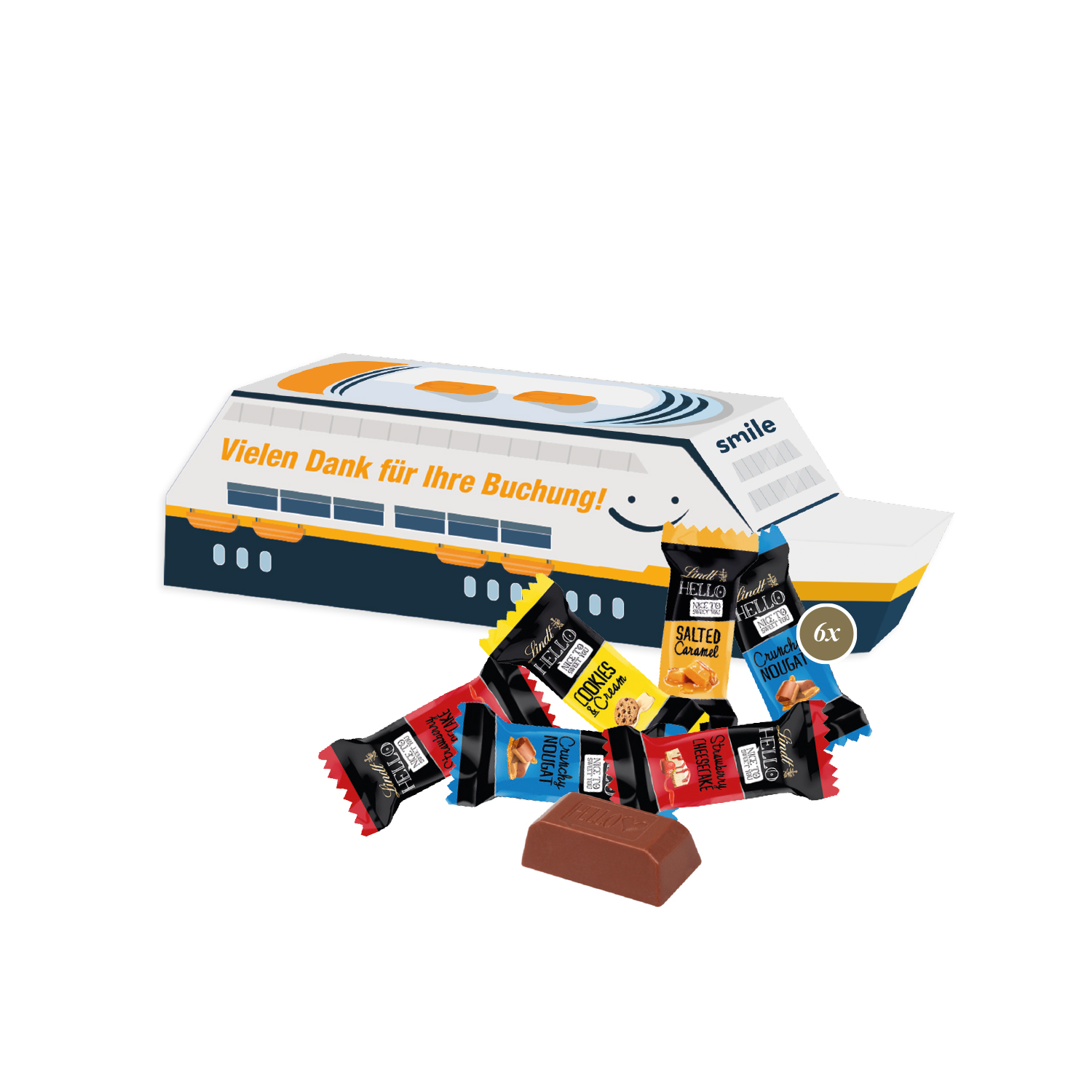 3D Präsent "Schiff" mit Lindt HELLO