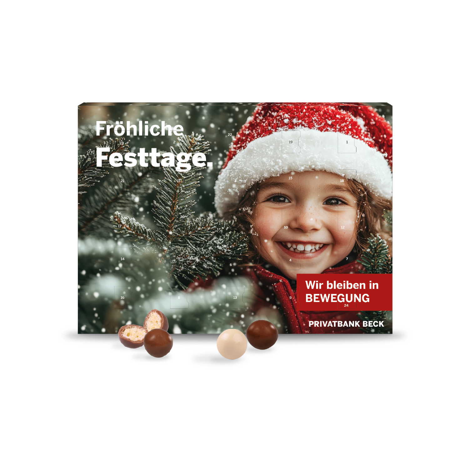 Wand-Adventskalender mit Brandt Knusperkugeln