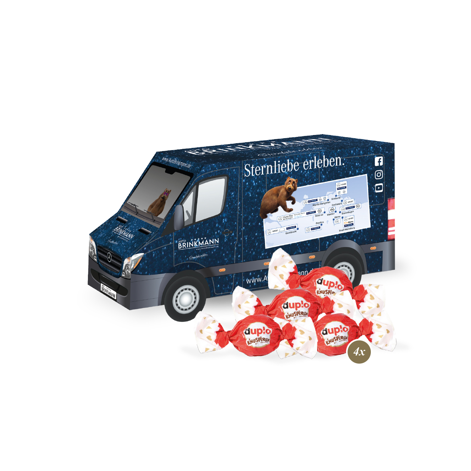 3D Präsent "Transporter" mit duplo Knusperlen