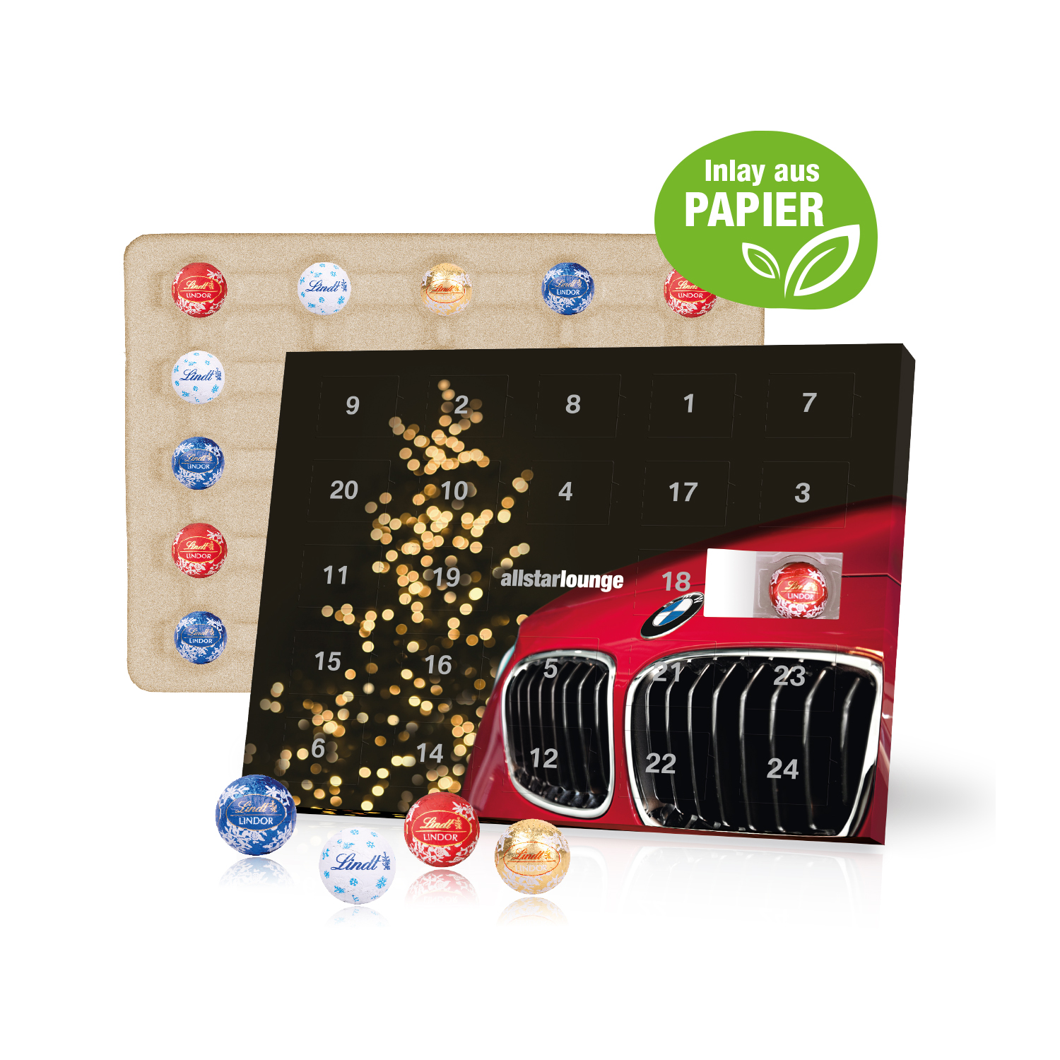 Tisch-Adventskalender Lindt "Gourmet Edition", Inlay aus Papier