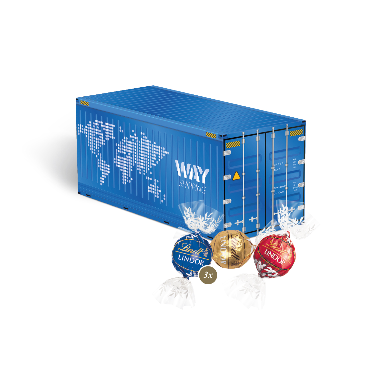 3D Präsent "Container" mit Lindor Pralinés