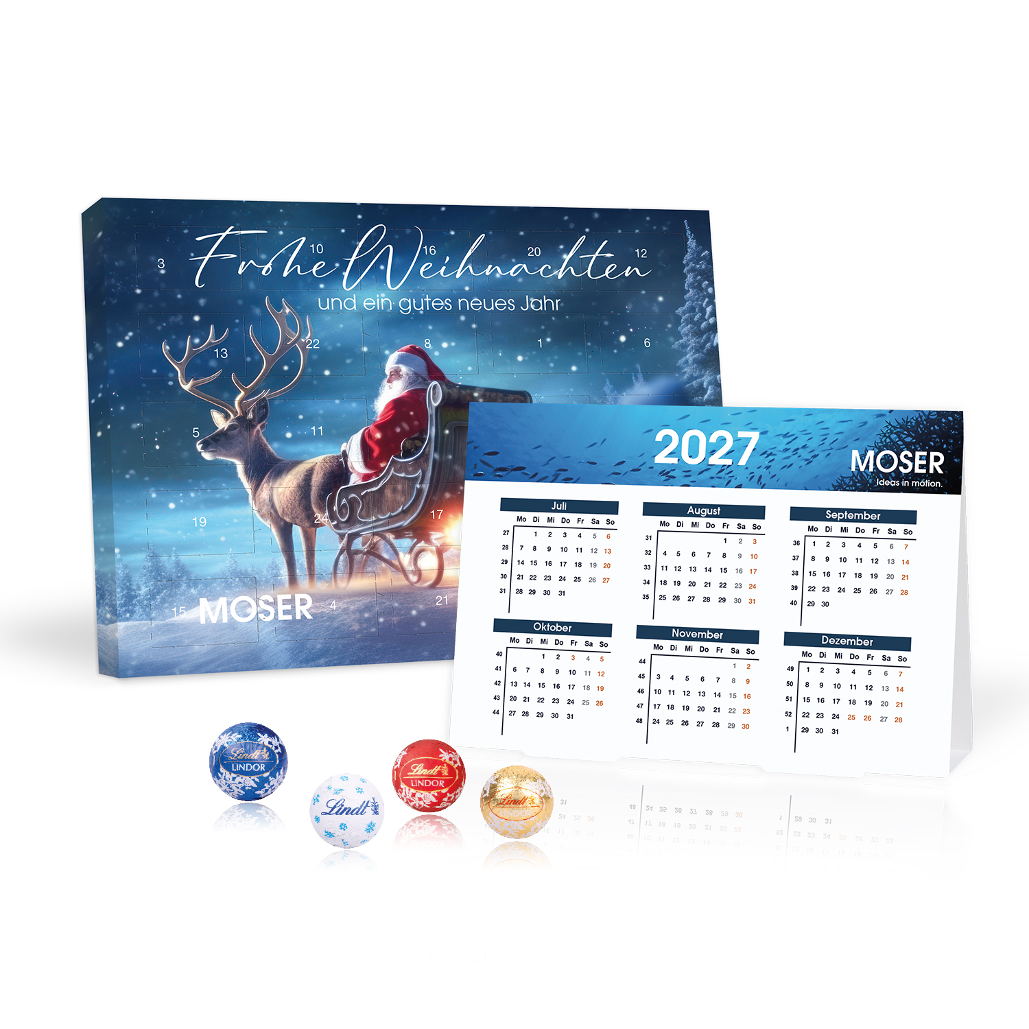 „2 in 1“ Marken-Adventskalender Lindt Lindor Minis mit Jahresplaner