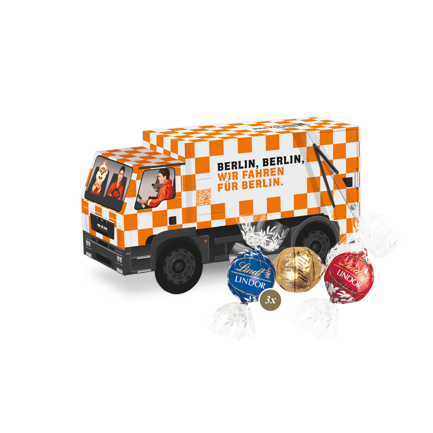 3D Präsent "LKW" mit Lindor Pralinés