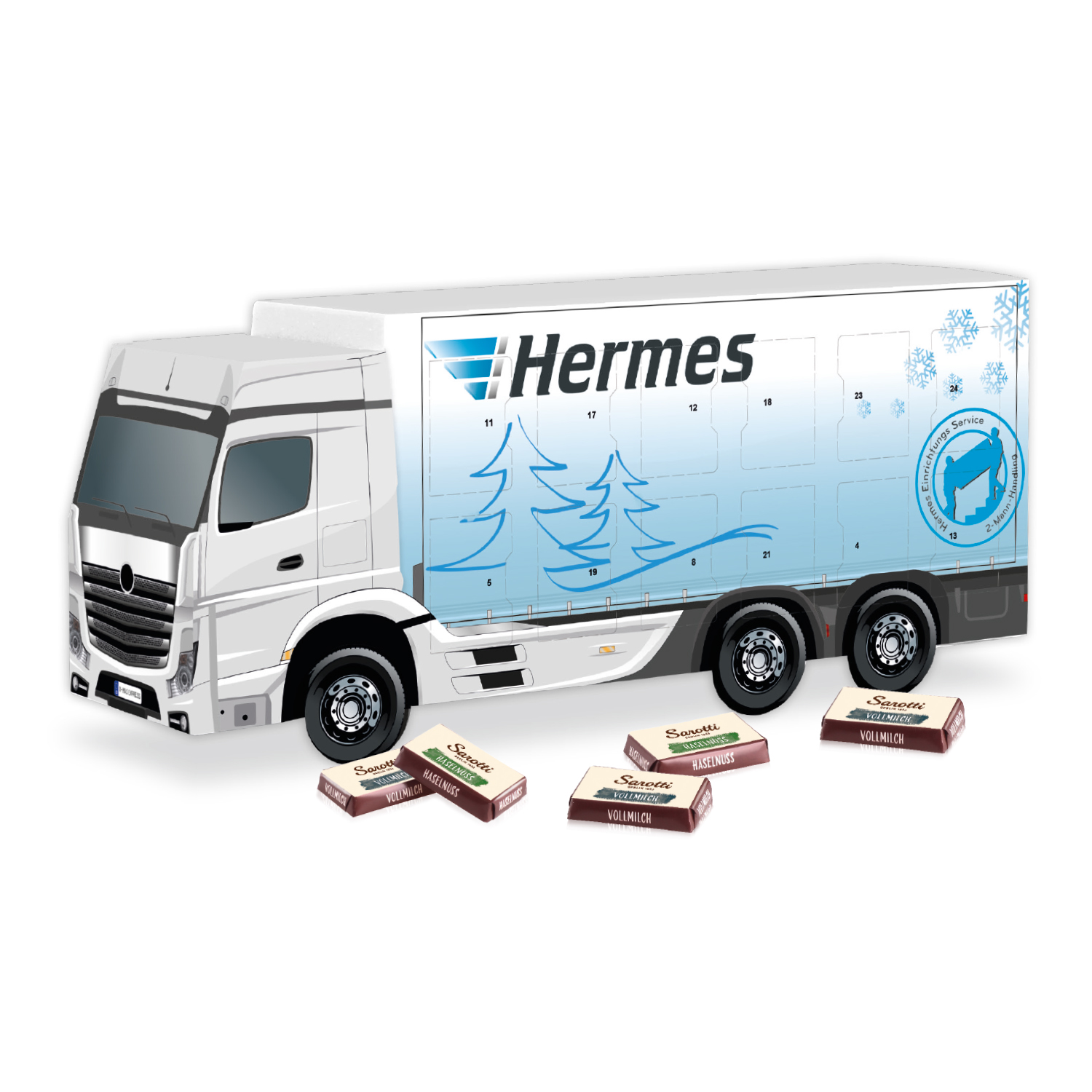 3D Adventskalender "LKW" mit Sarotti Fairtrade® Schokolade