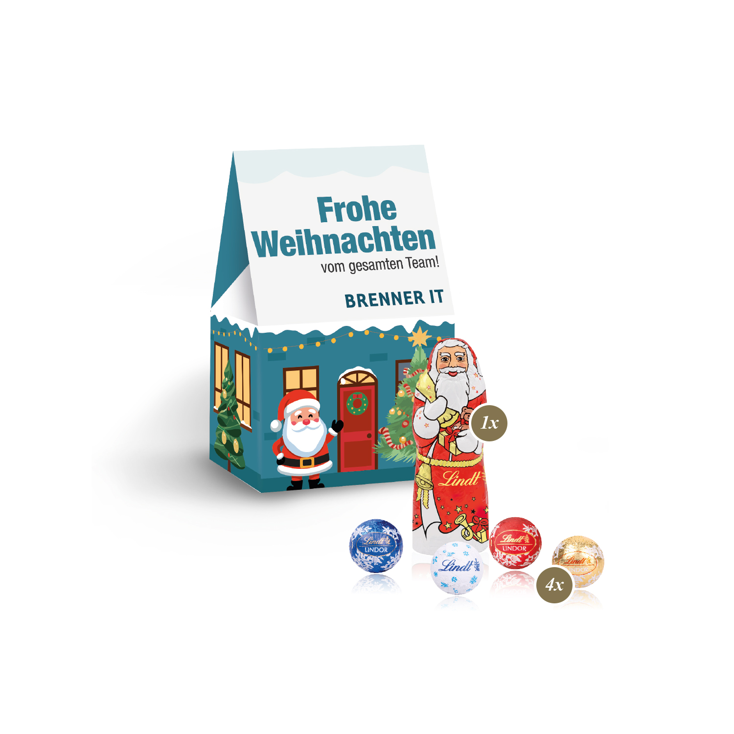 Präsent "Christmas Minis" mit Lindt Minis und Nikolaus