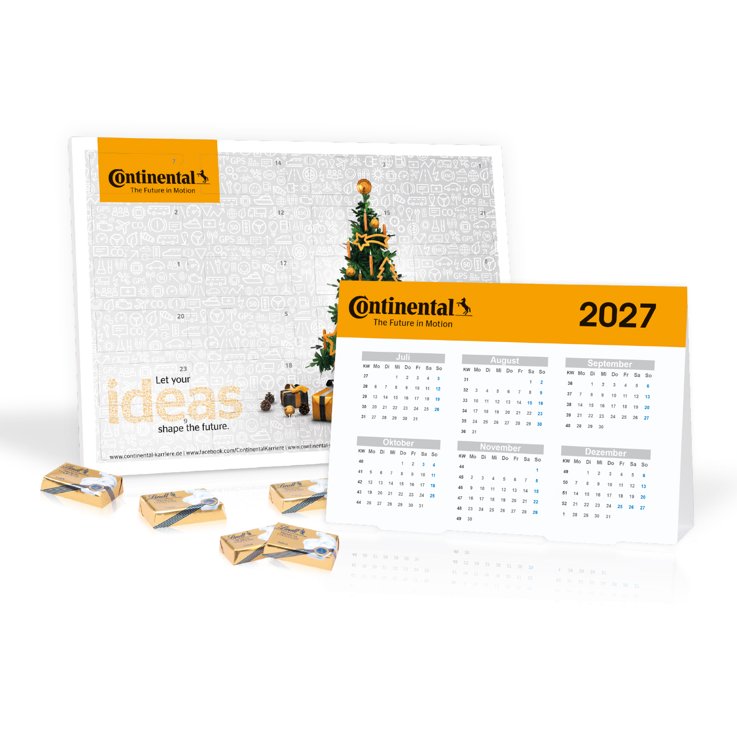 „2 in 1“ Marken-Adventskalender Lindt Schokolade mit Jahresplaner