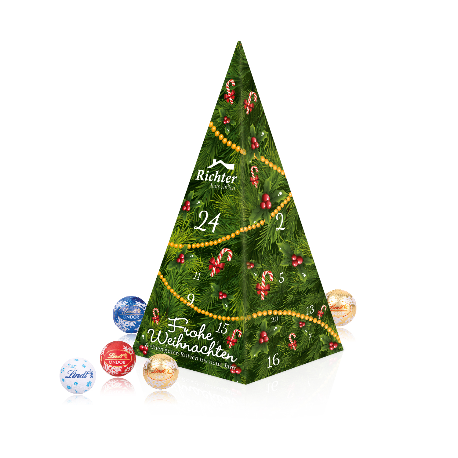 Adventskalender "Weihnachtspyramide" mit Lindt Schokolade