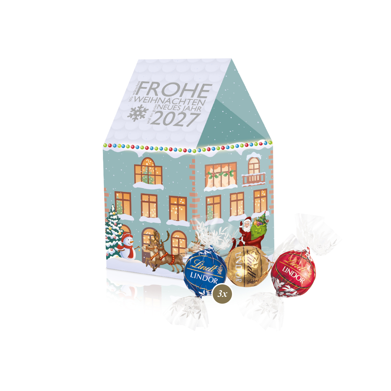 3D Präsent "Haus" mit Lindor Pralinés