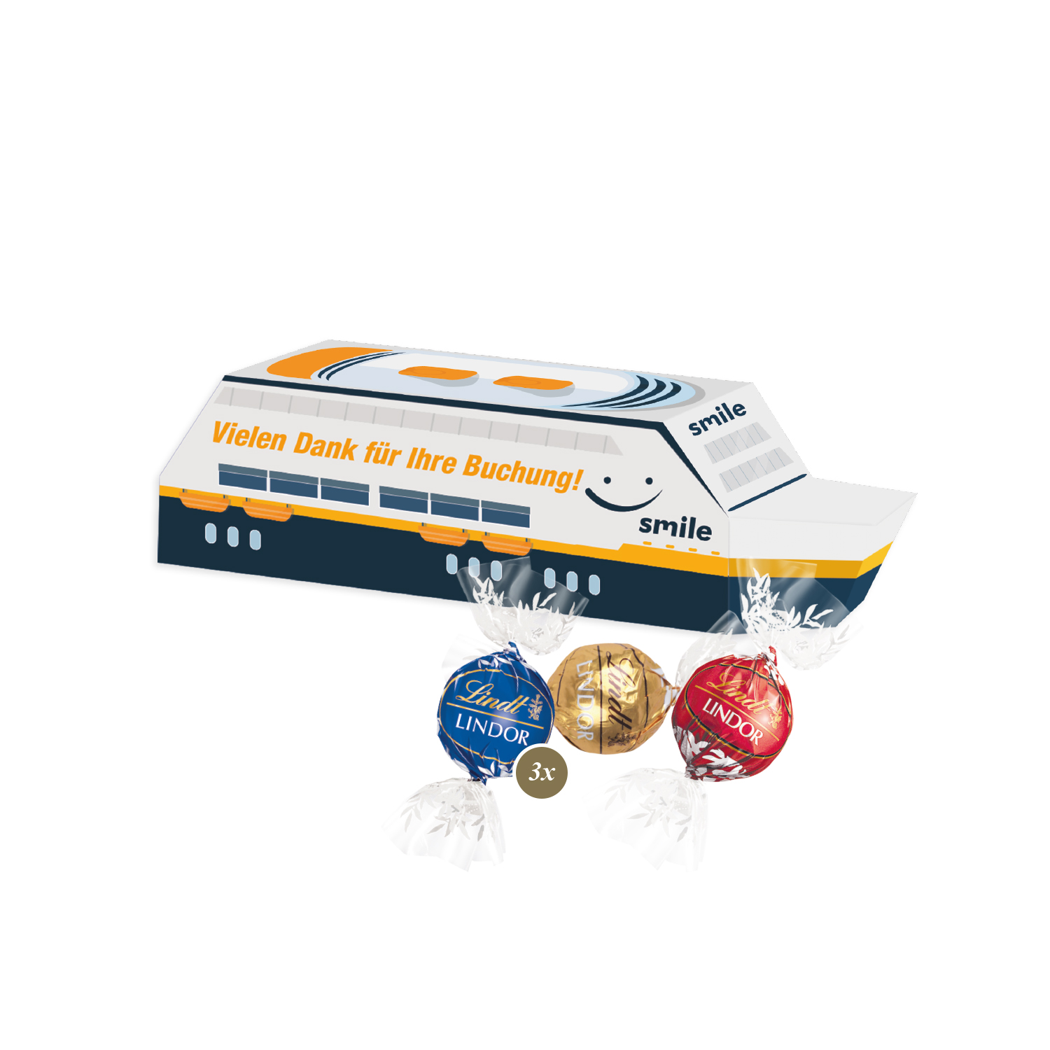 3D Präsent "Schiff" mit Lindor Pralinés