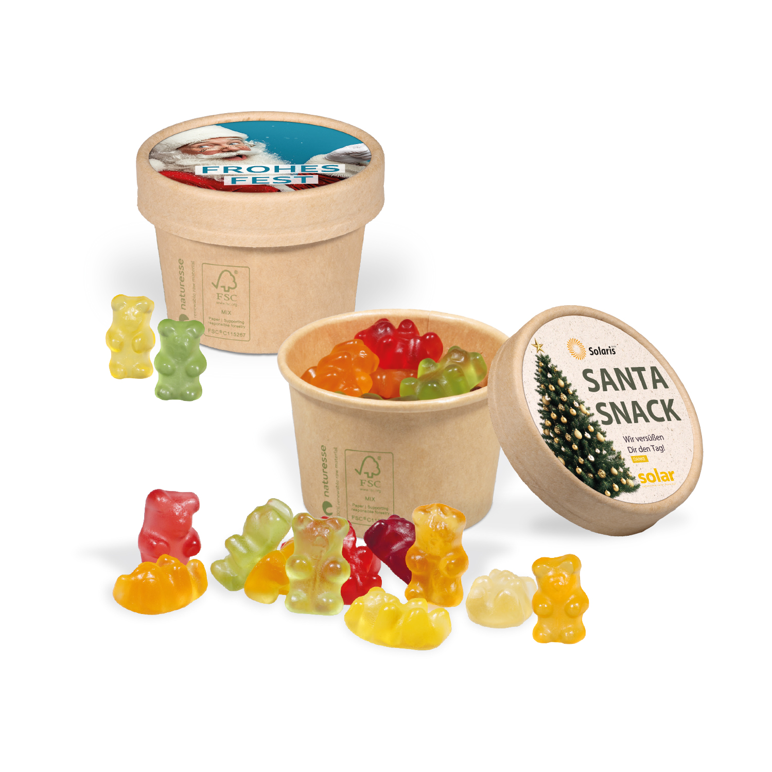 Werbe Fruchtgummi Paperbox mit Einleger