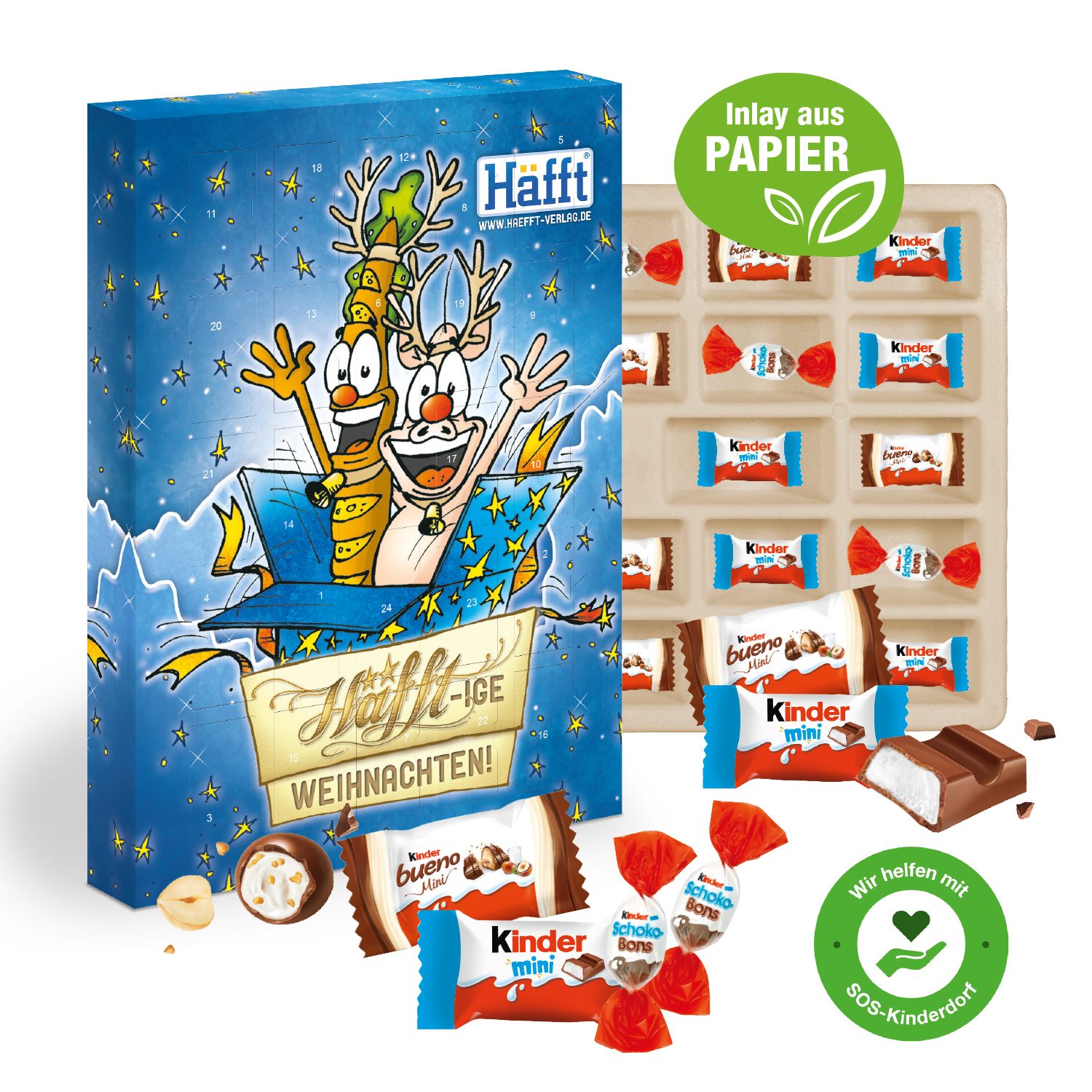 Adventskalender kinder® „Happy Moments“, Inlay aus Papier