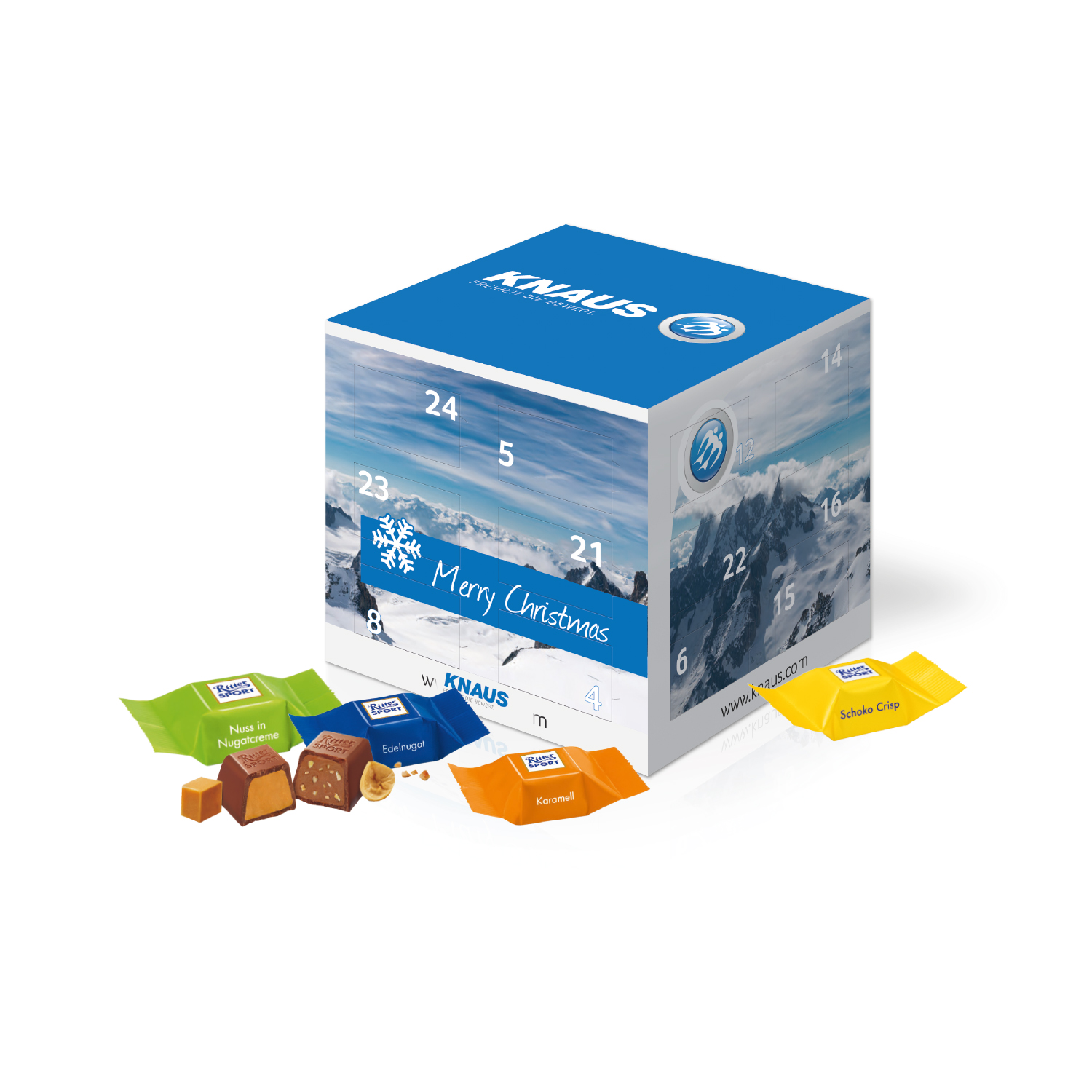 Adventskalender "Cube" mit Ritter SPORT Schokowürfel