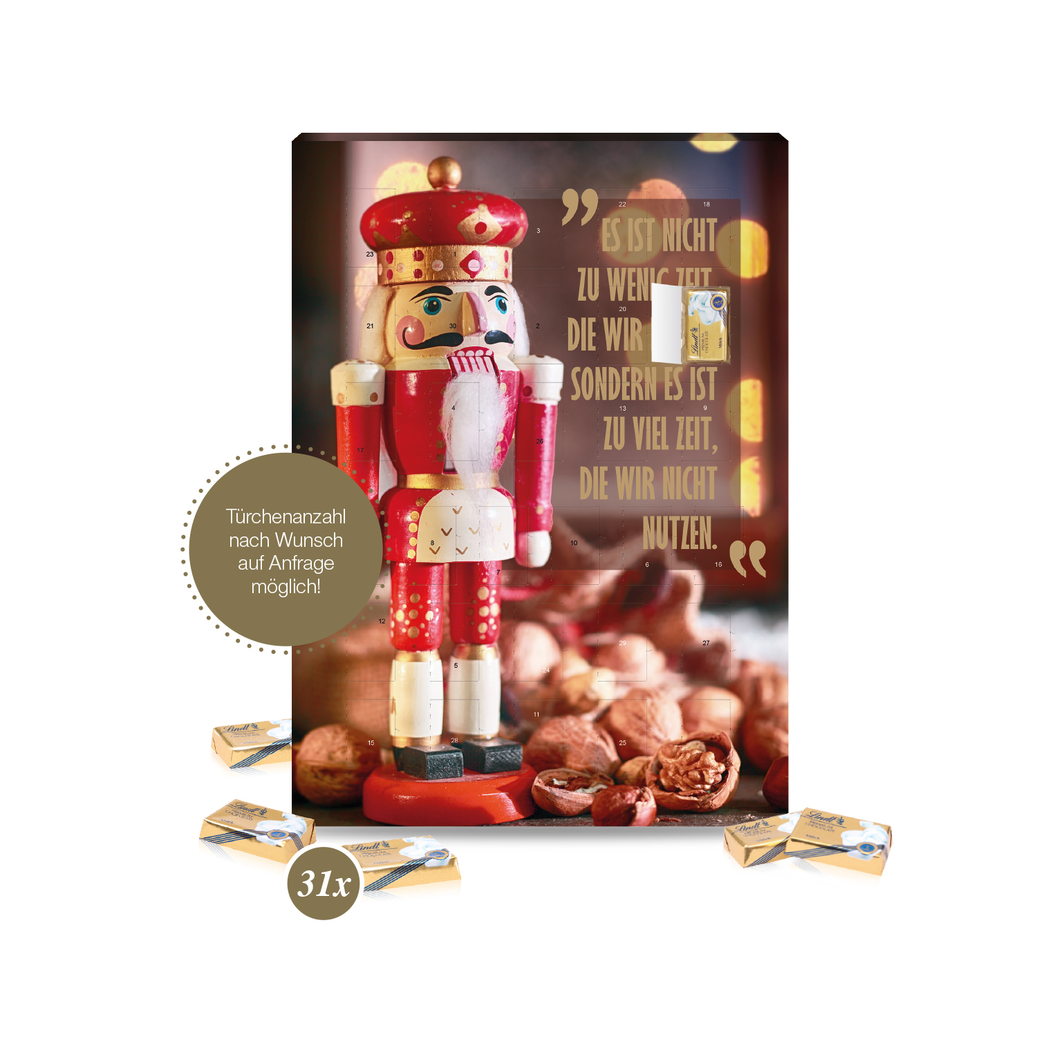 Lindt Adventskalender mit 31 Türchen