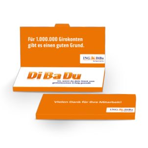 Grußkarte mit Schokoladentafel von Lindt