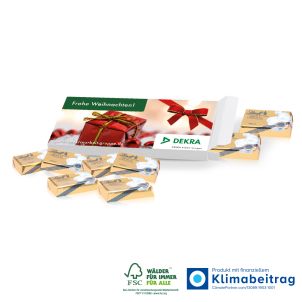 Präsentbox mit Lindt Schokotäfelchen