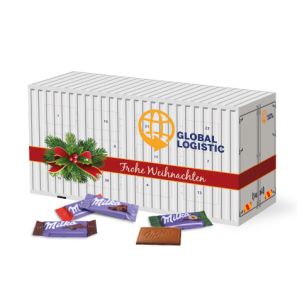 3D Adventskalender "Container" mit Milka Schokolade
