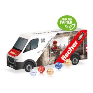 3D Adventskalender "Transporter" mit Lindt Minis mit Papier-Inlay