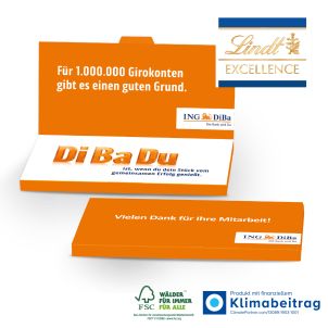 Grußkarte mit Schokoladentafel von Lindt „Excellence“