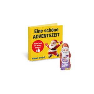Werbe-Klappkarte mit Weihnachtsmann von Milka