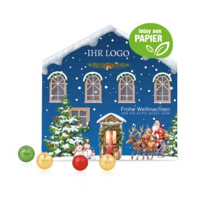 Adventskalender Weihnachtshaus "Exklusiv" mit Fairtrade® Schokolade