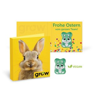 WERBE KLAPPKARTE OSTERHASE VEGAN