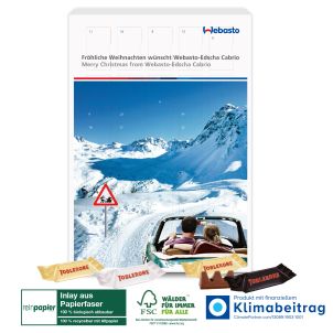 Adventskalender mit TOBLERONE, Inlay aus Papierfaser