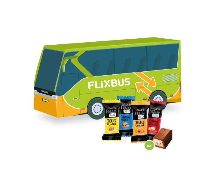 3D Präsent "Bus" mit Lindt HELLO Mini