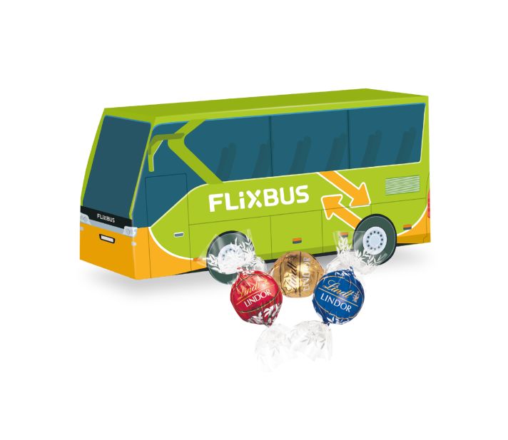 3D Präsent "Bus" mit Lindt Lindor Pralinés