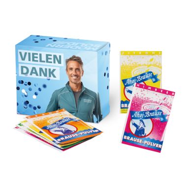Werbebox mit Ahoj-Brause Pulver
