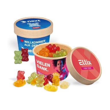 Werbe Fruchtgummi Paperbox mit Einleger Und Banderole