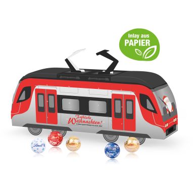 3D Adventskalender "Bahn" mit Lindt Schokolade mit Papier-Inlay