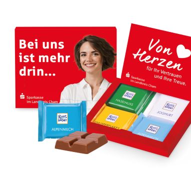 Grußkarte mit Ritter SPORT Schokolade