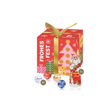 Präsent "Feine Bescherung" mit Lindt Minis und Nikolaus
