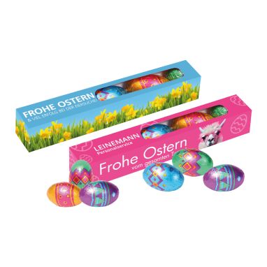 Eier Parade mit Klett Schokolade