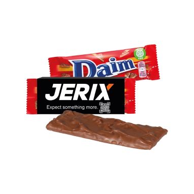 Daim Riegel mit Werbebanderole