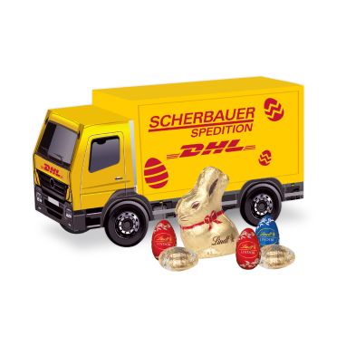 3D Präsent LKW Ostern mit Schokoladenmischung von Lindt