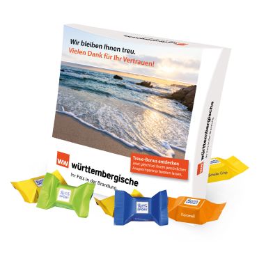 Präsentbox mit Ritter SPORT Schokowürfel