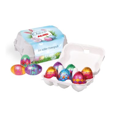 Schoko-Eier 6er mit Klett Schokolade