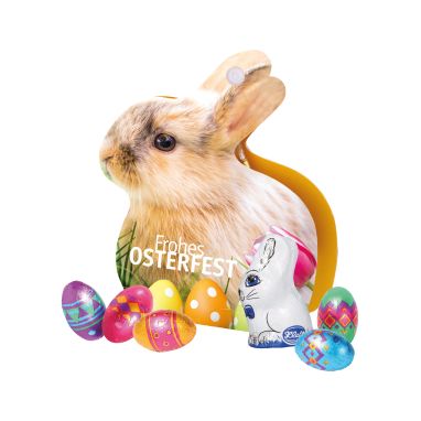 Werbe-Hase mit Schokoladenmischung von Klett