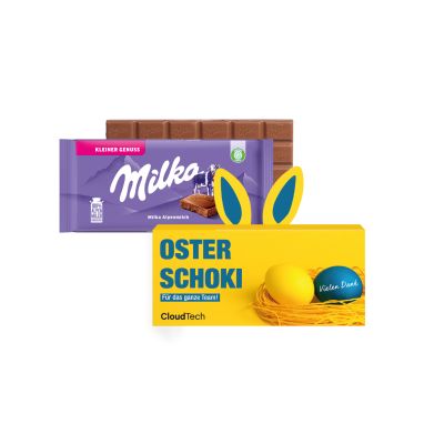 Milka Schokoladentafel mit Hasenohren