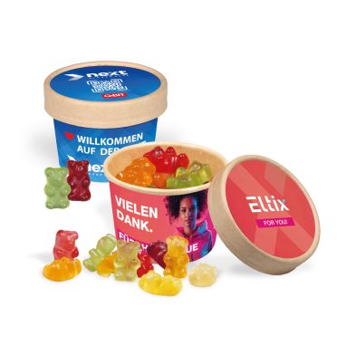 Werbe-Fruchtgummi Paperbox mit Einleger und Banderole