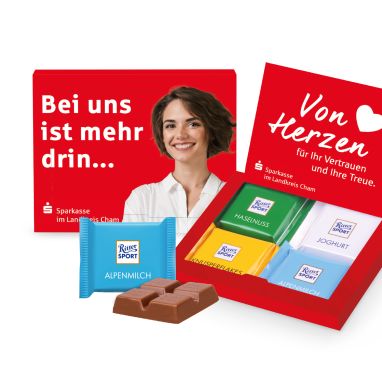 Gru&szlig;karte mit Ritter SPORT Schokolade