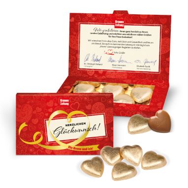 Präsentbox "Business" mit Lindt Schokoherzen