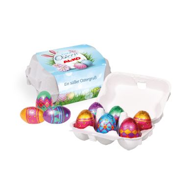 Schoko-Eier 6er mit Klett Schokolade