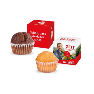 Muffin „Mini“ im Werbe-Würfel, Klimaneutral, FSC®