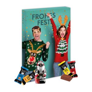 Adventskalender Lindt „HELLO“ Mini Stick Mix mit Santa, Klimaneutral, FSC®, Inlay aus Papierfaser