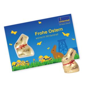 Promotion-Card Karte mit Goldhase von Lindt