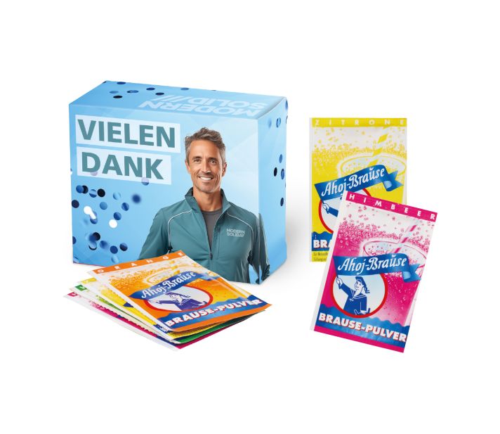 Werbebox mit Ahoj-Brause Pulver