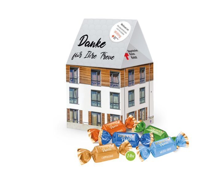 3D Präsent "Haus" mit Merci Petits
