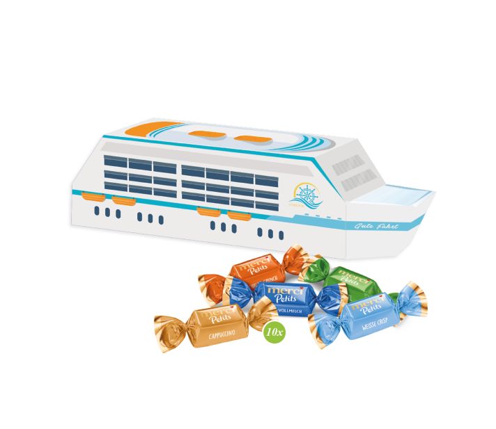 3D Präsent "Schiff" mit Merci Petits